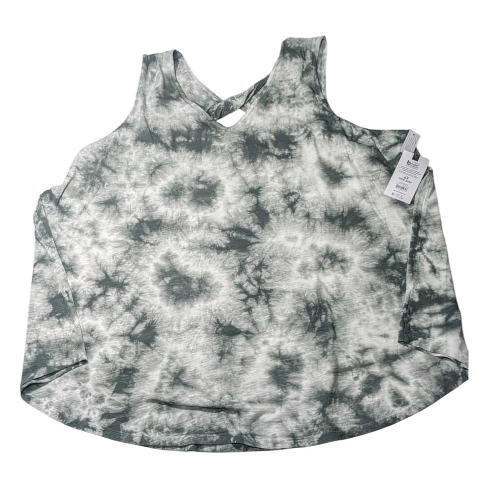 Terra & Sky Twist Back Tank Size 4X 28-30 Tie Dye Greenish NWT